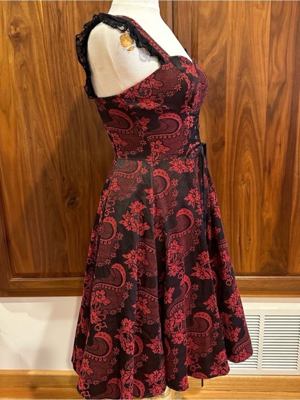 NWOT Hearts & Roses UK Red Black Valentines Day Dress Size 6 - Picture 5 of 10